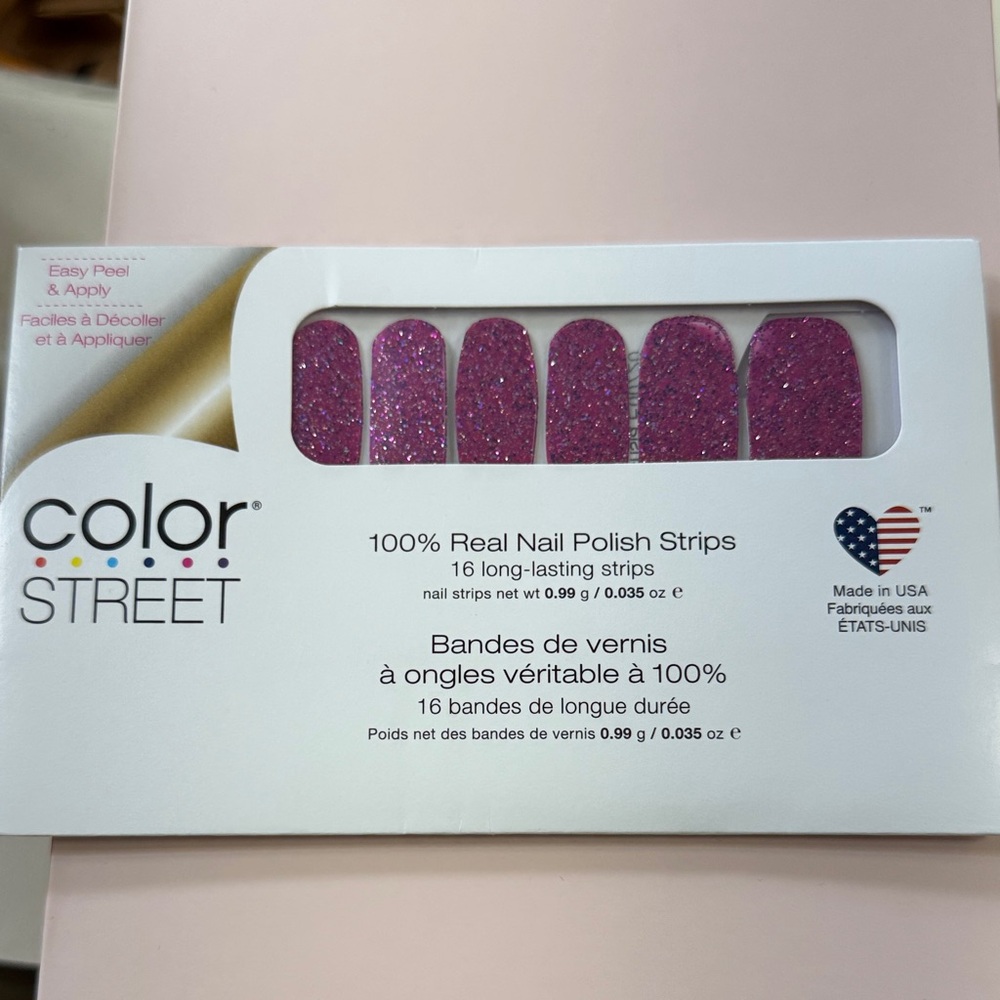 Color Street Pink Glitter Press-On Nails - Fiji Fuchsia
